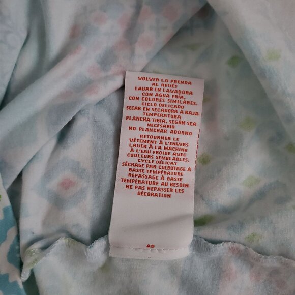 Hearts Of Palm Women's 3/4 Sleeve Multi Print Horseshoe Neckline Blouse Medium - Picture 7 of 11